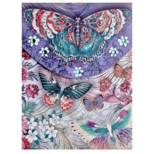 Punch Studio Embellished Purple Butterfly Mini Pocket Notepad (64551)